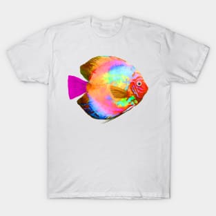 Fish, Flounder, Rainbow Colors T-Shirt